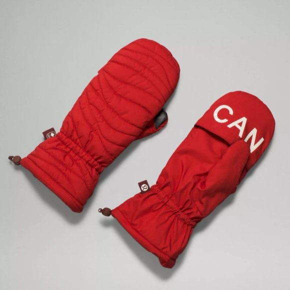 Lululemon Team Canada Quilted Mittens on String COC Logo, Sport Red / Maple Meta - Picture 1 of 8